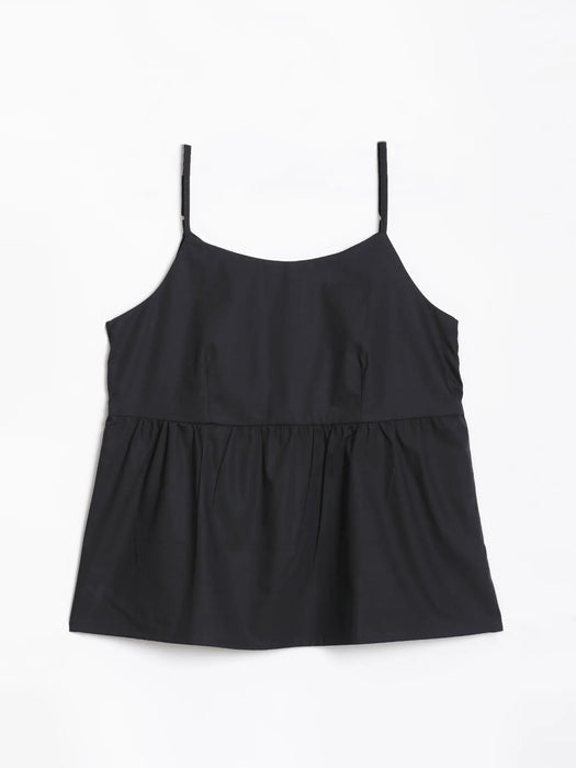 Women Black Better Cotton Peplum Top