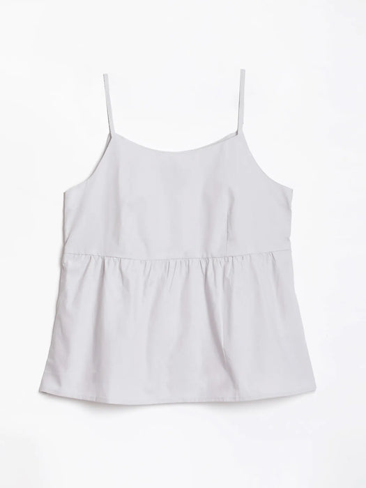 Women Light Grey Better Cotton Peplum Top