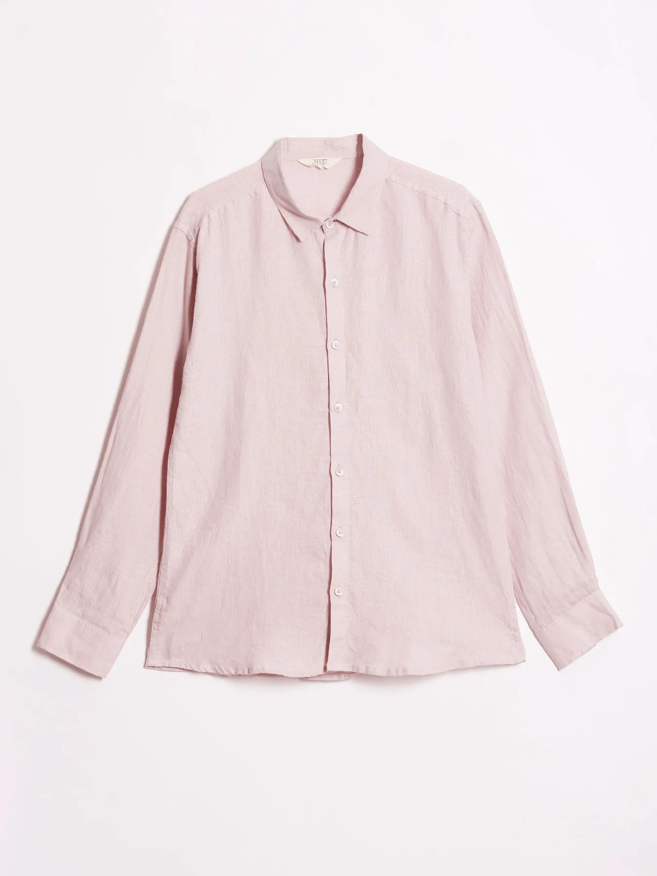 Men Light Pink Pure Linen Full Sleeve Shirt
