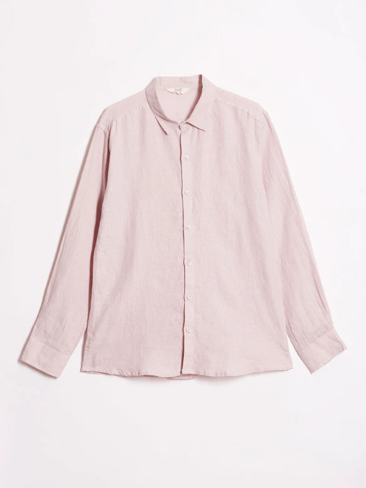 Men Light Pink Pure Linen Full Sleeve Shirt