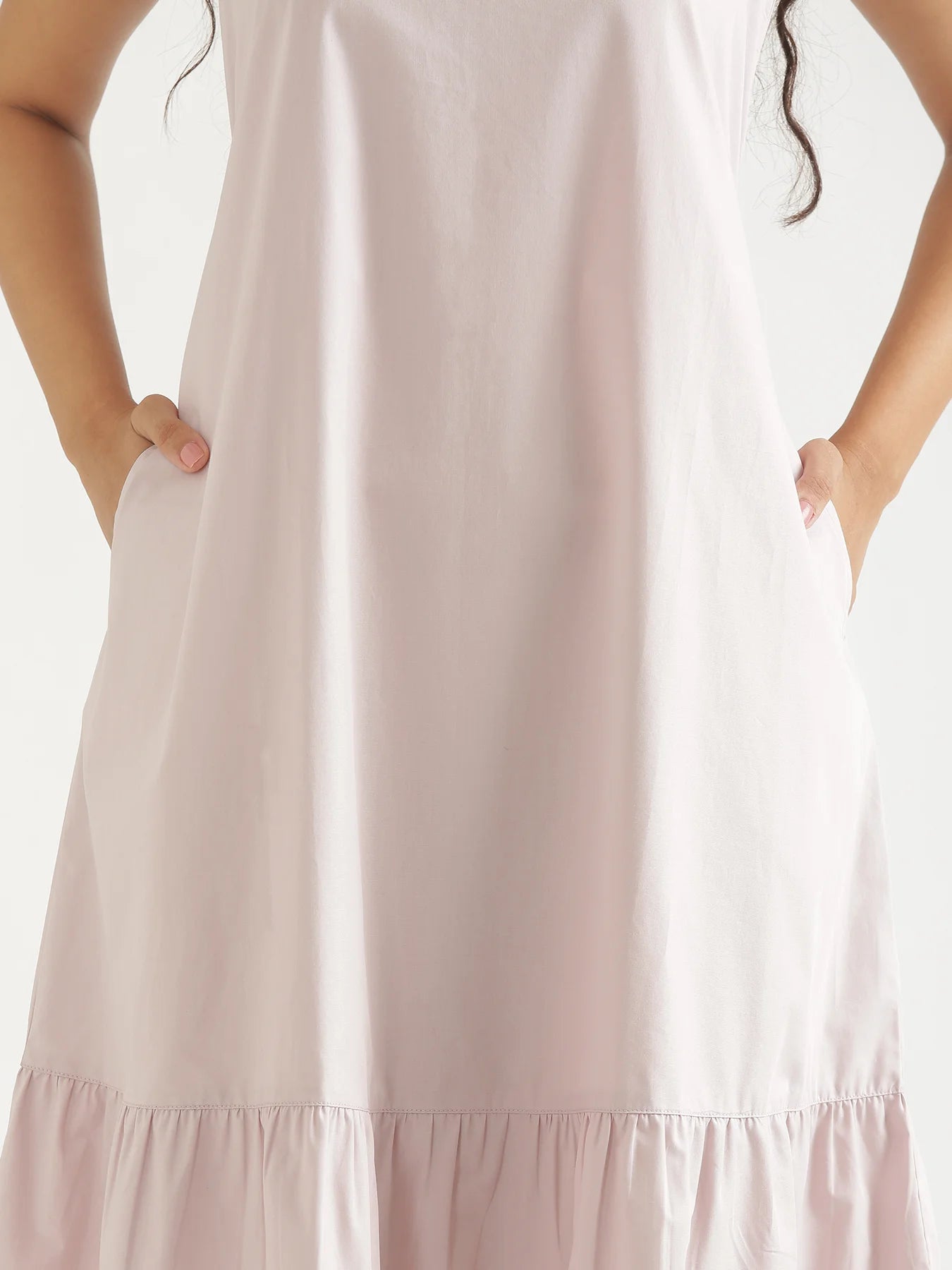 Women Mauve Pink Better Cotton Tier Dress