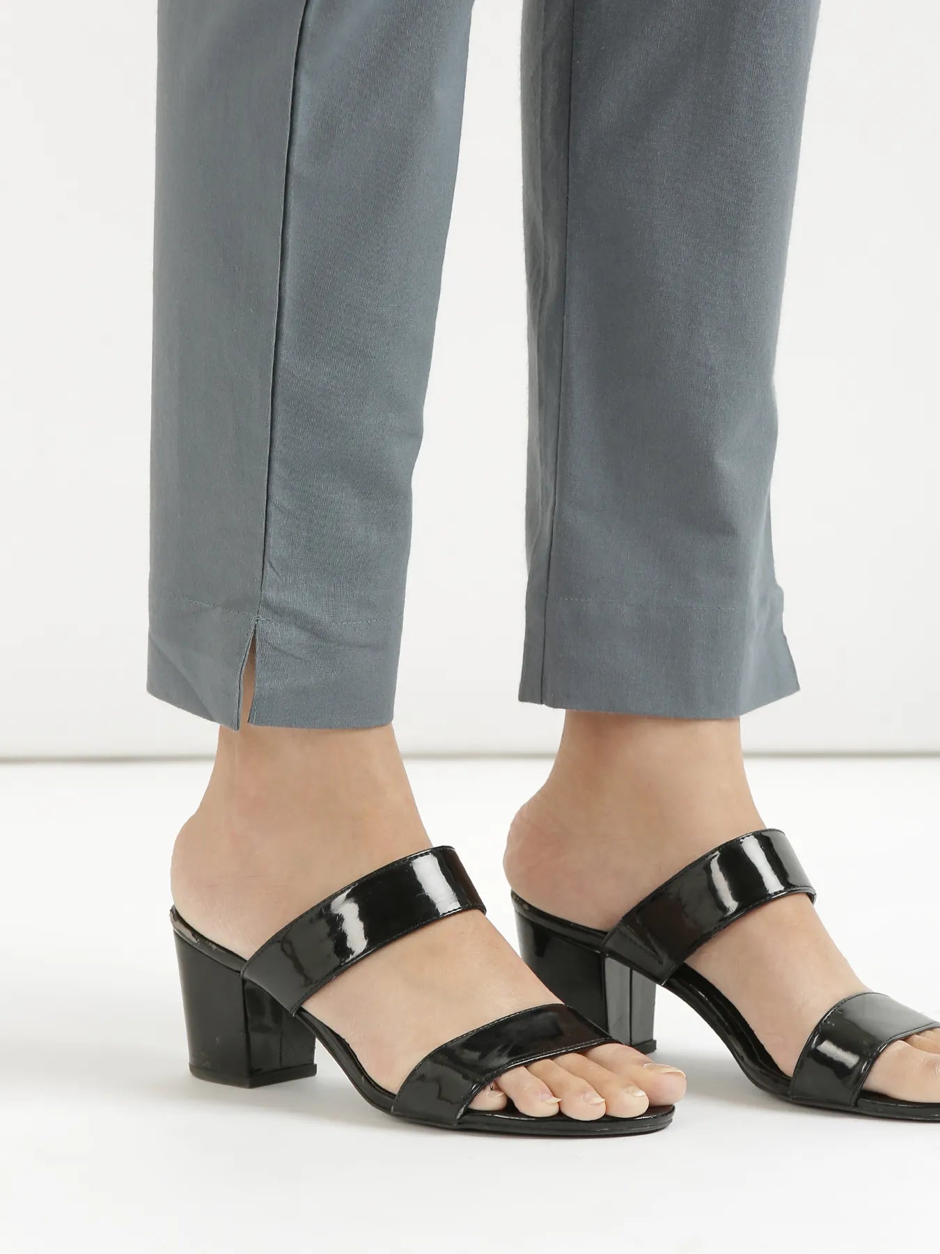Women Cement Grey Cotton Pant