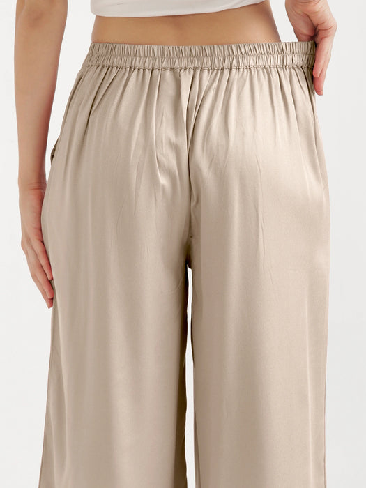 Women Taupe Viscose Palazzo Pant