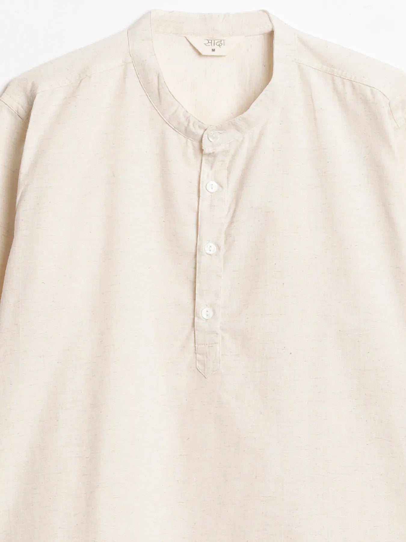 Men Ecru Airy Linen Short Kurta