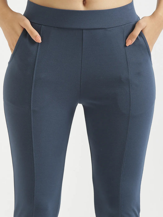 Women Royal Blue 4-Way Stretchable Pants