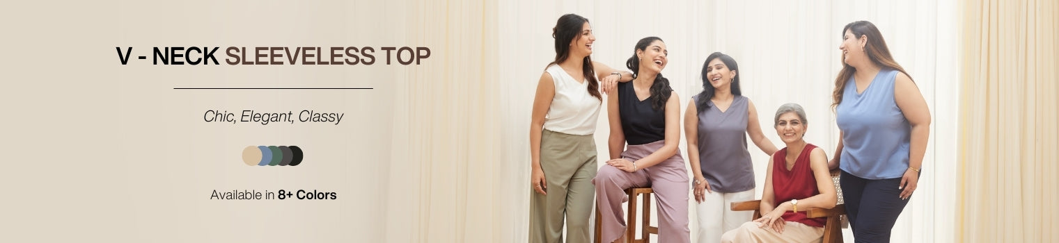 V-NECK SLEEVELESS TOP banner desktop