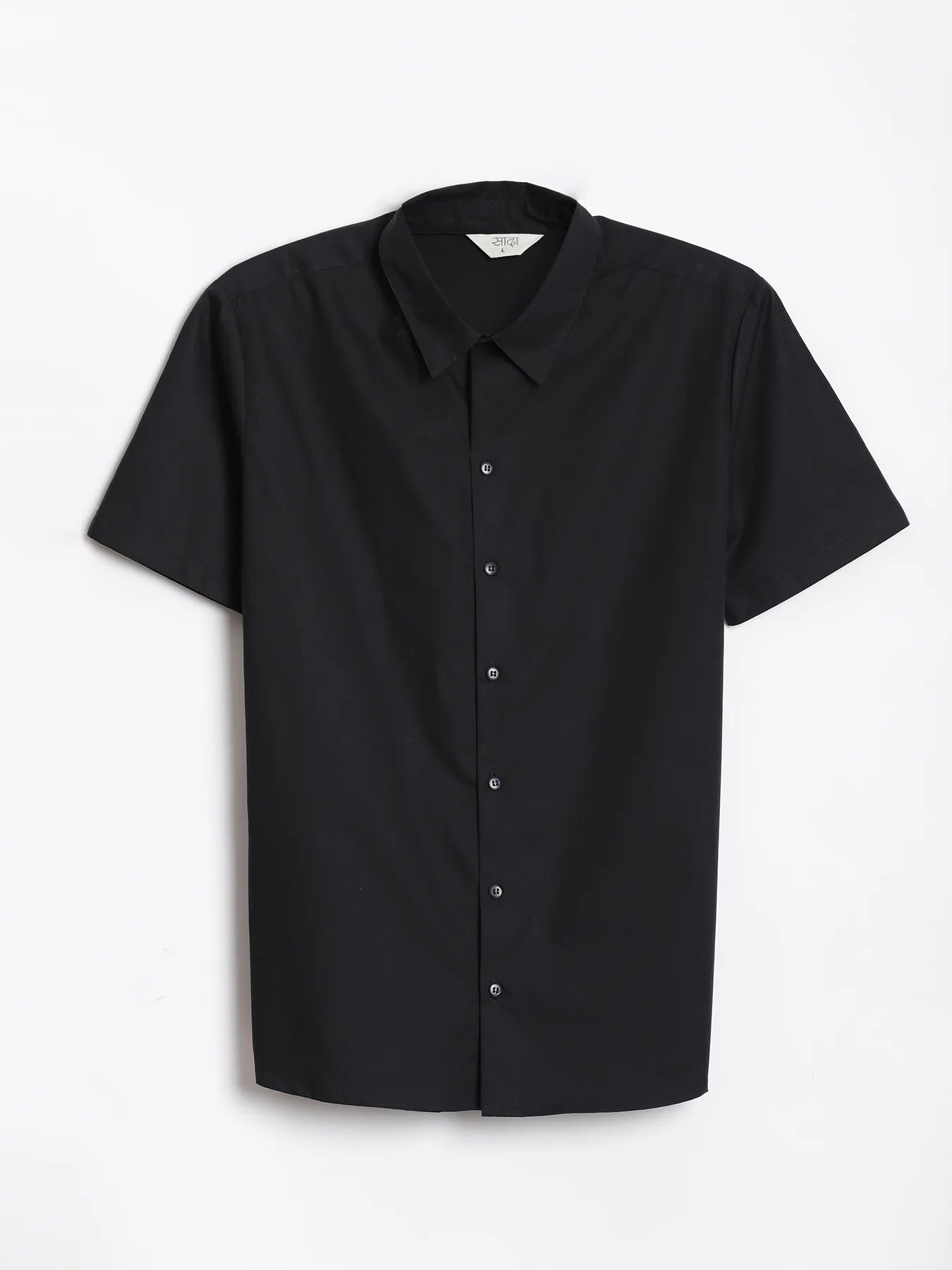 Men Black Better Cotton Short Sleeve Shirt