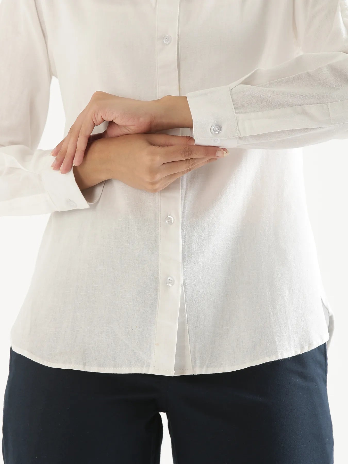 Women White Airy-Linen Shirt