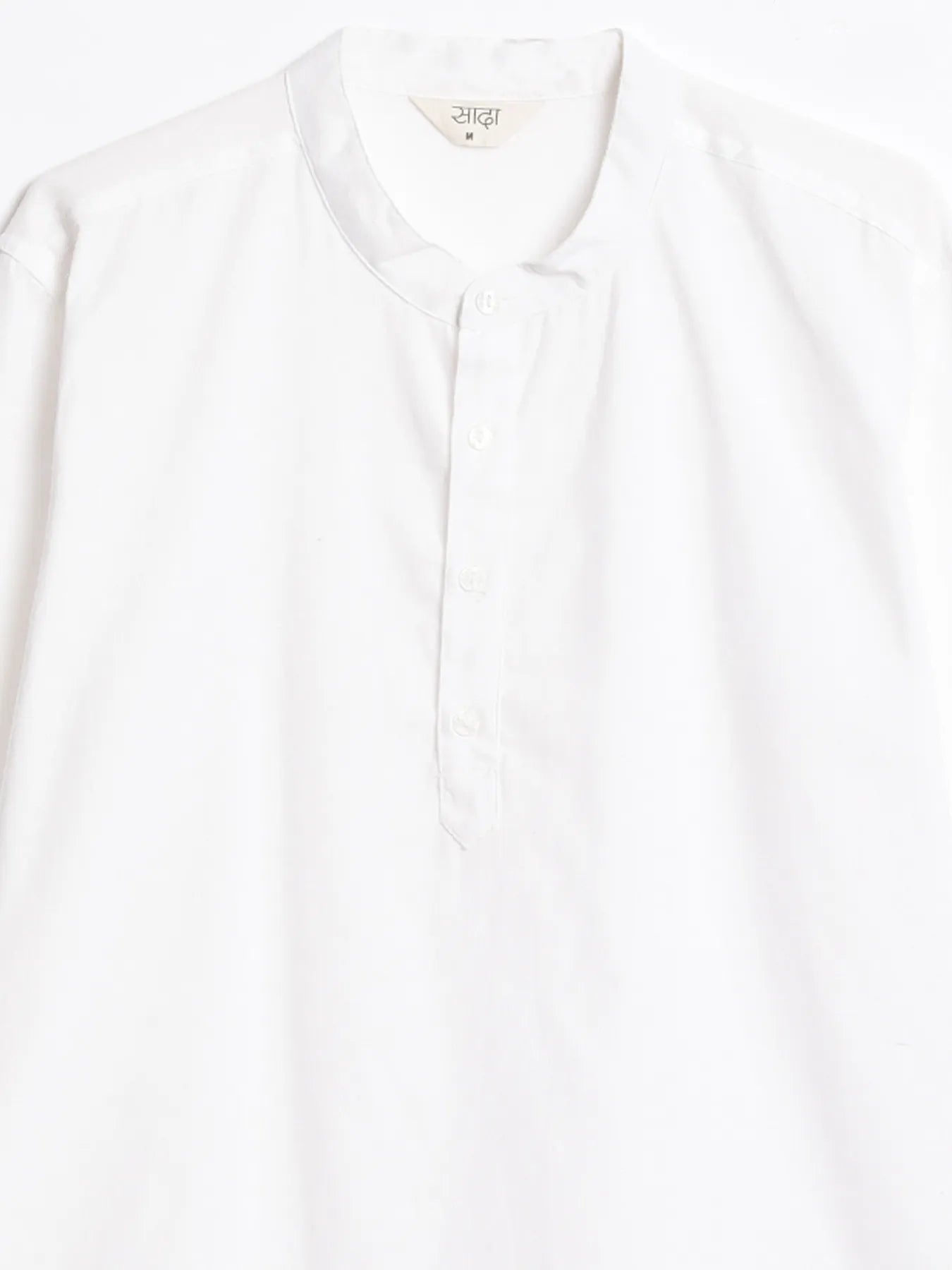 Men White Airy Linen Short Kurta