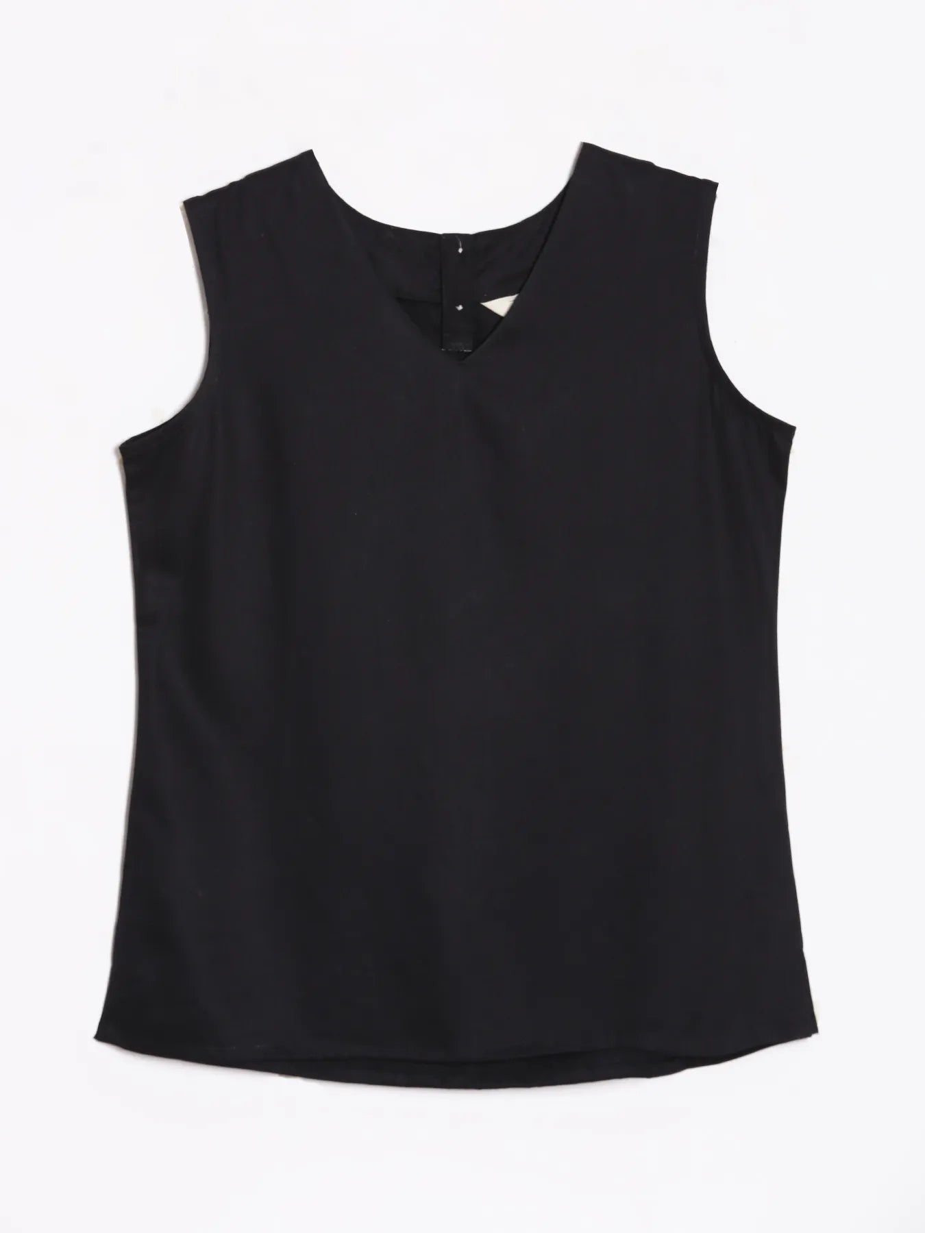 Women Black V-Neck Sleeveless Top