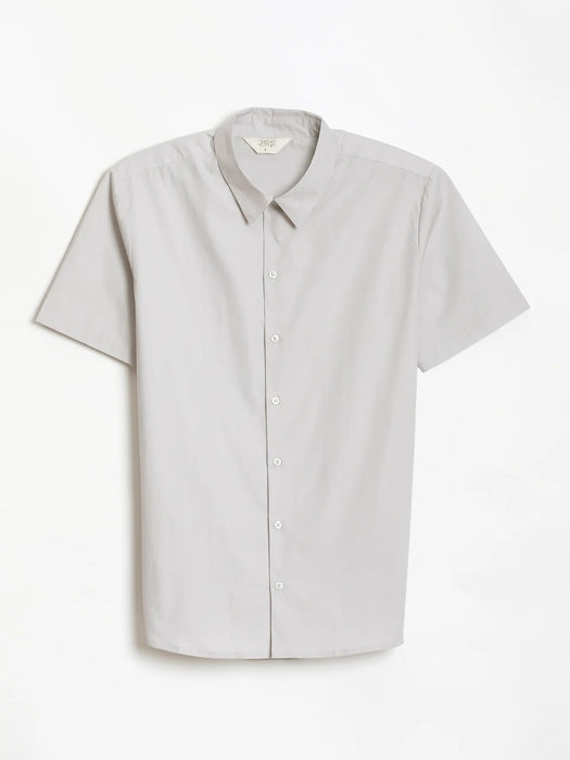 Men Light Grey Better Cotton Short Sleeve Shirt