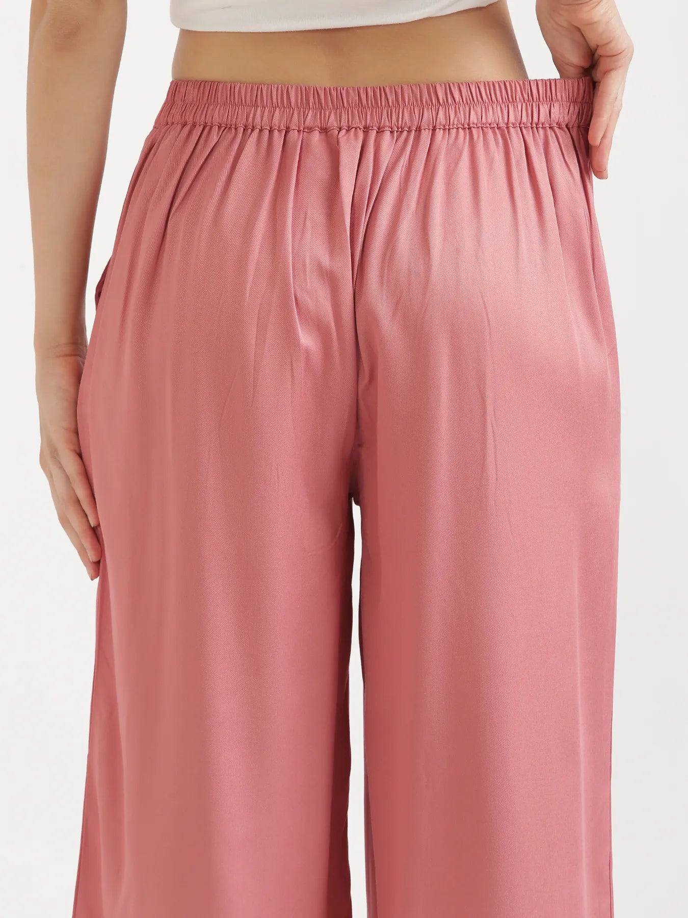 Women Rose Viscose Palazzo Pant