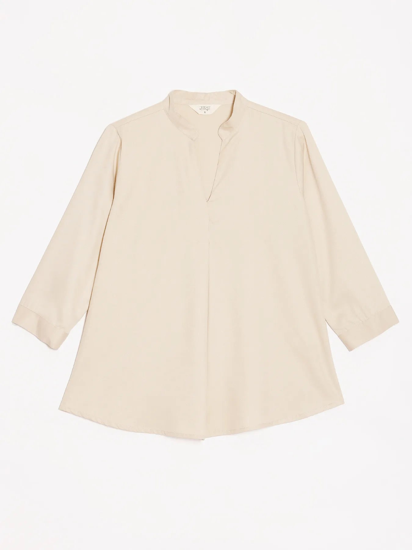 Women Beige Viscose Pleated Top
