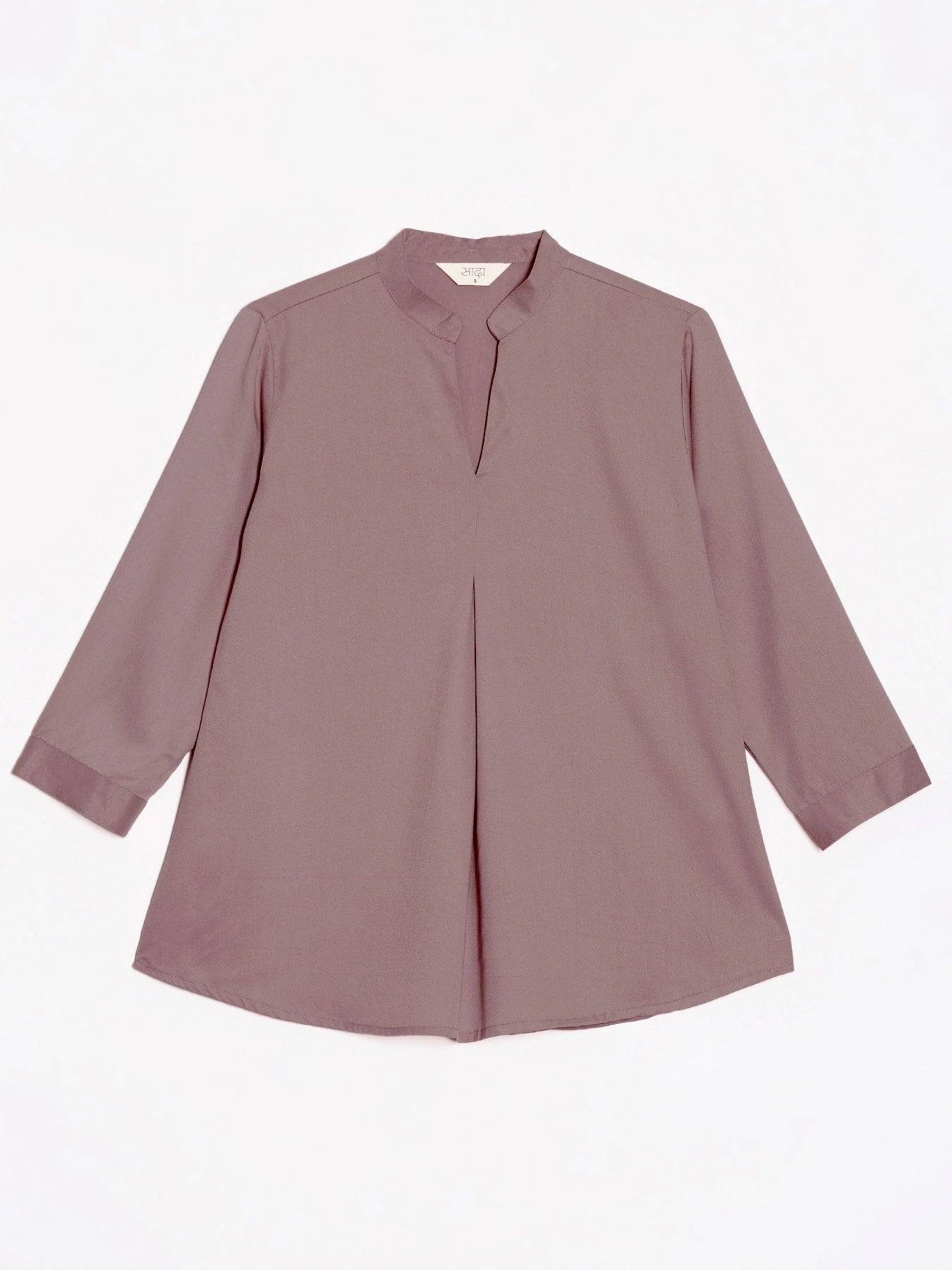 Women Rose Taupe Viscose Pleated Top