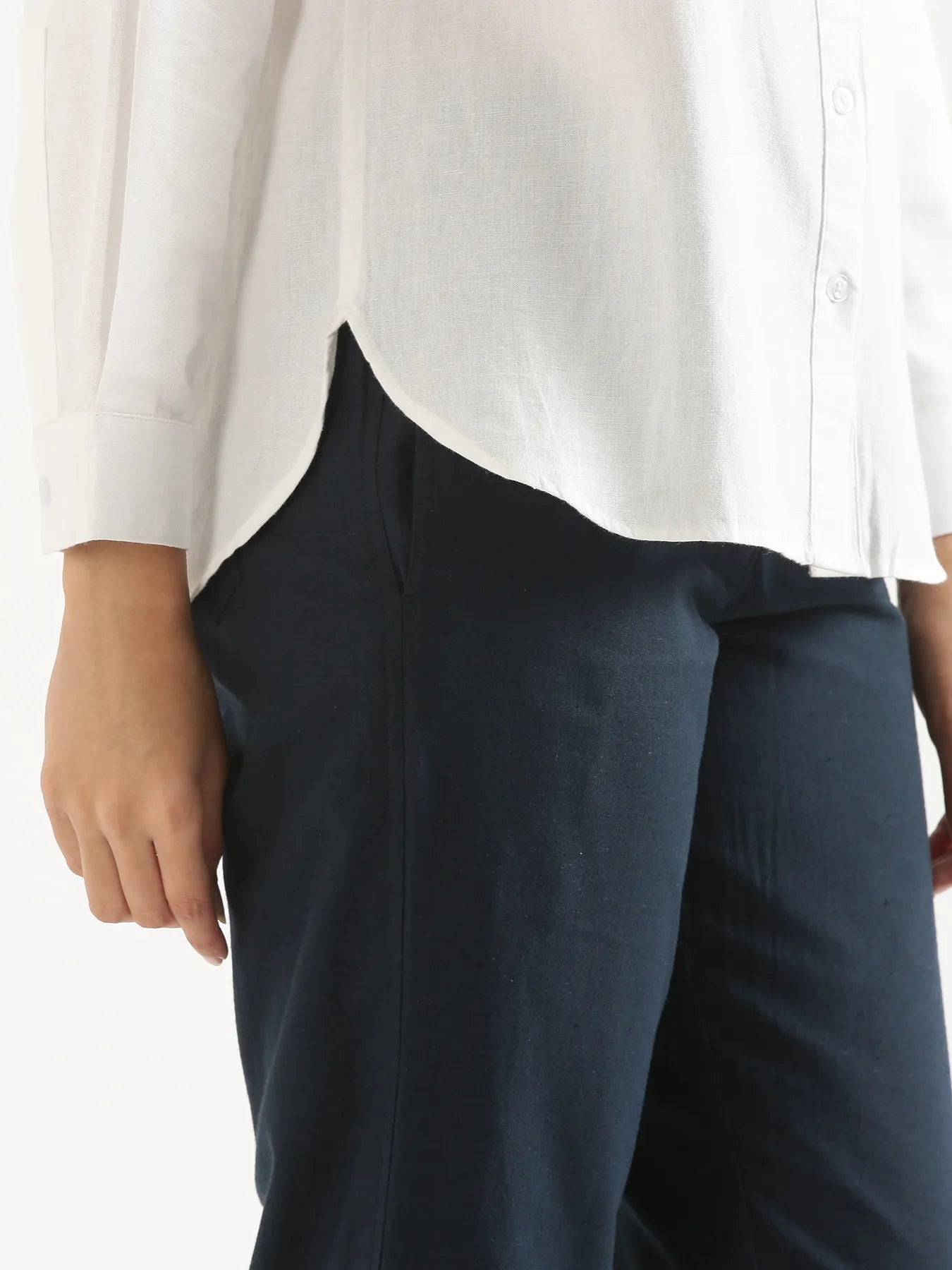 Women White Airy-Linen Shirt
