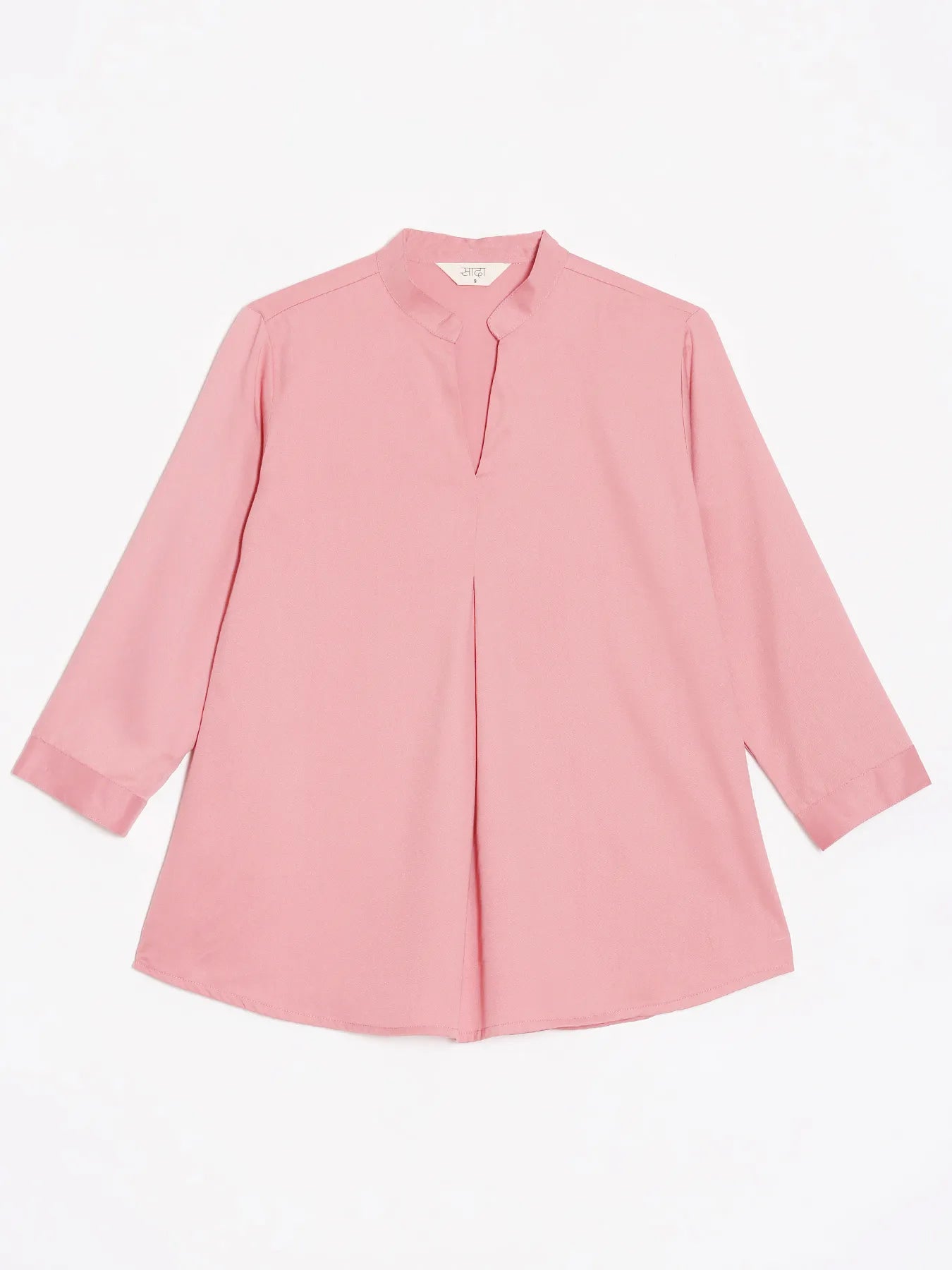 Women Rose Viscose Pleated Top