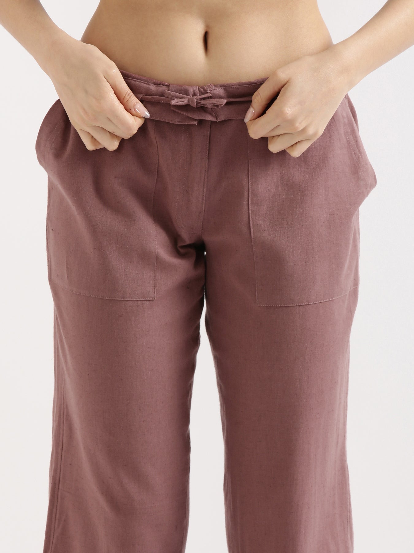 Rose Taupe Airy Linen Pants