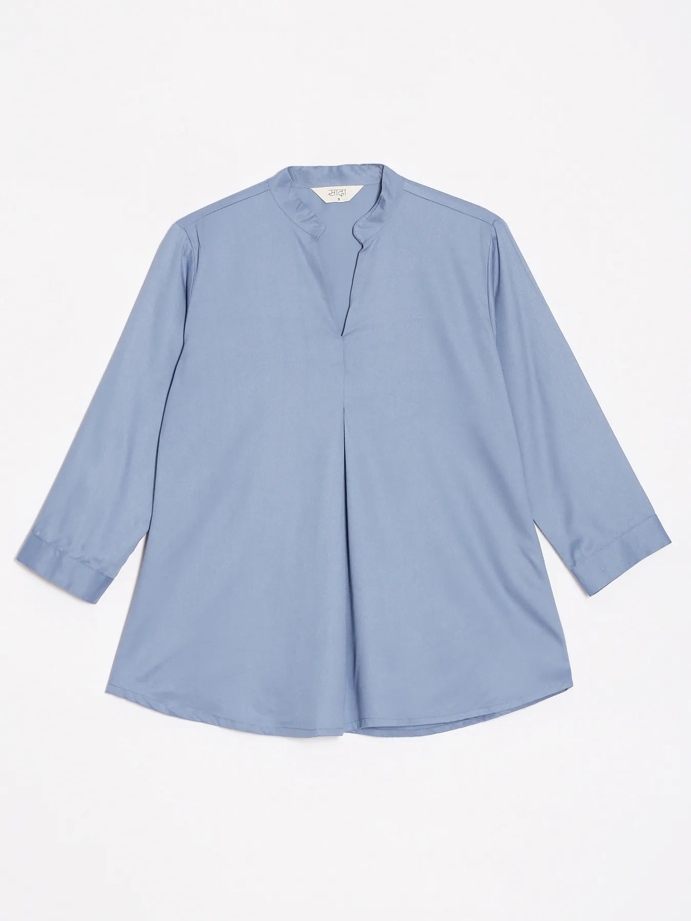 Women English Blue Viscose Pleated Top