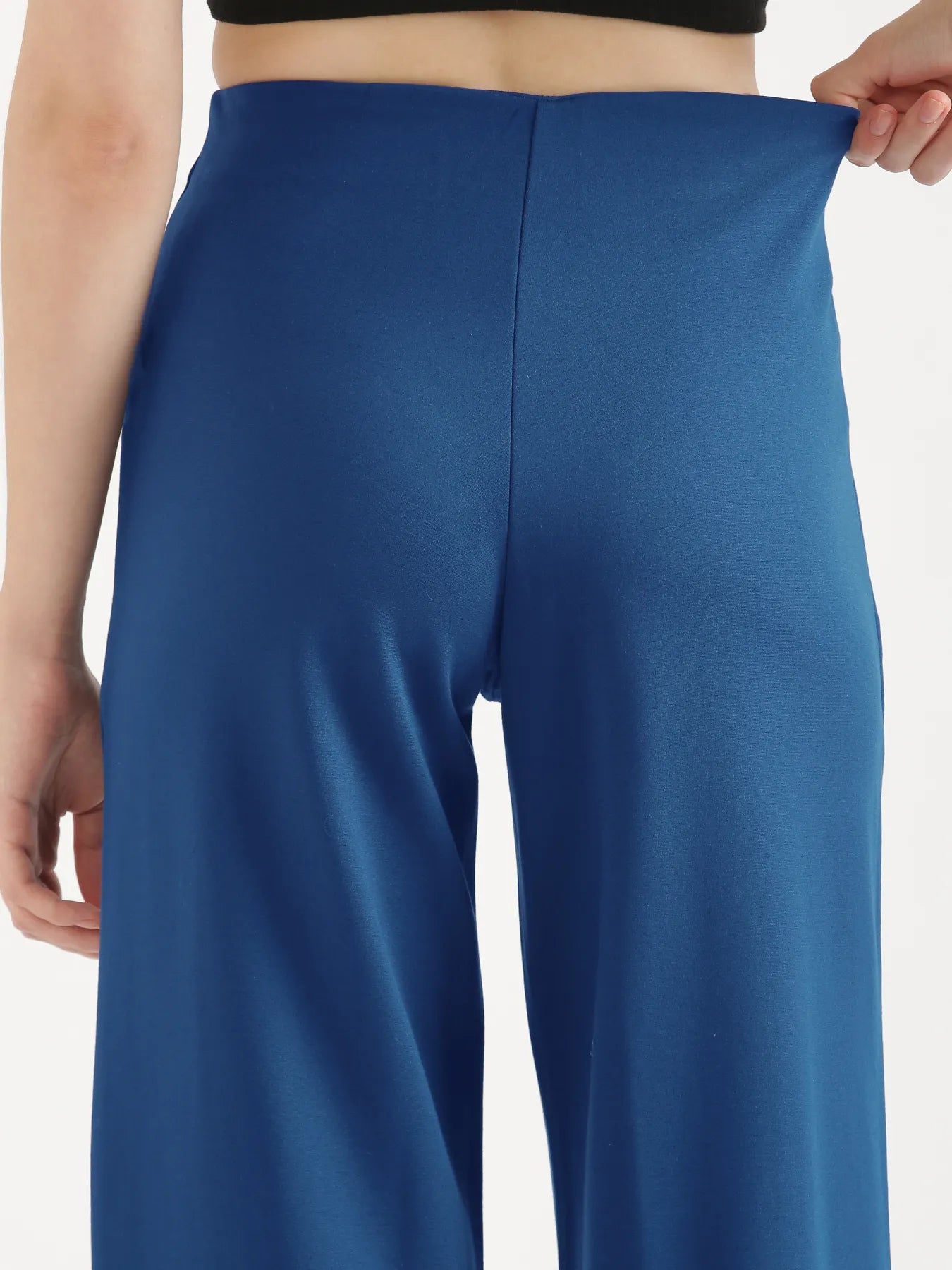 Women Royal Blue Wide Leg Pants