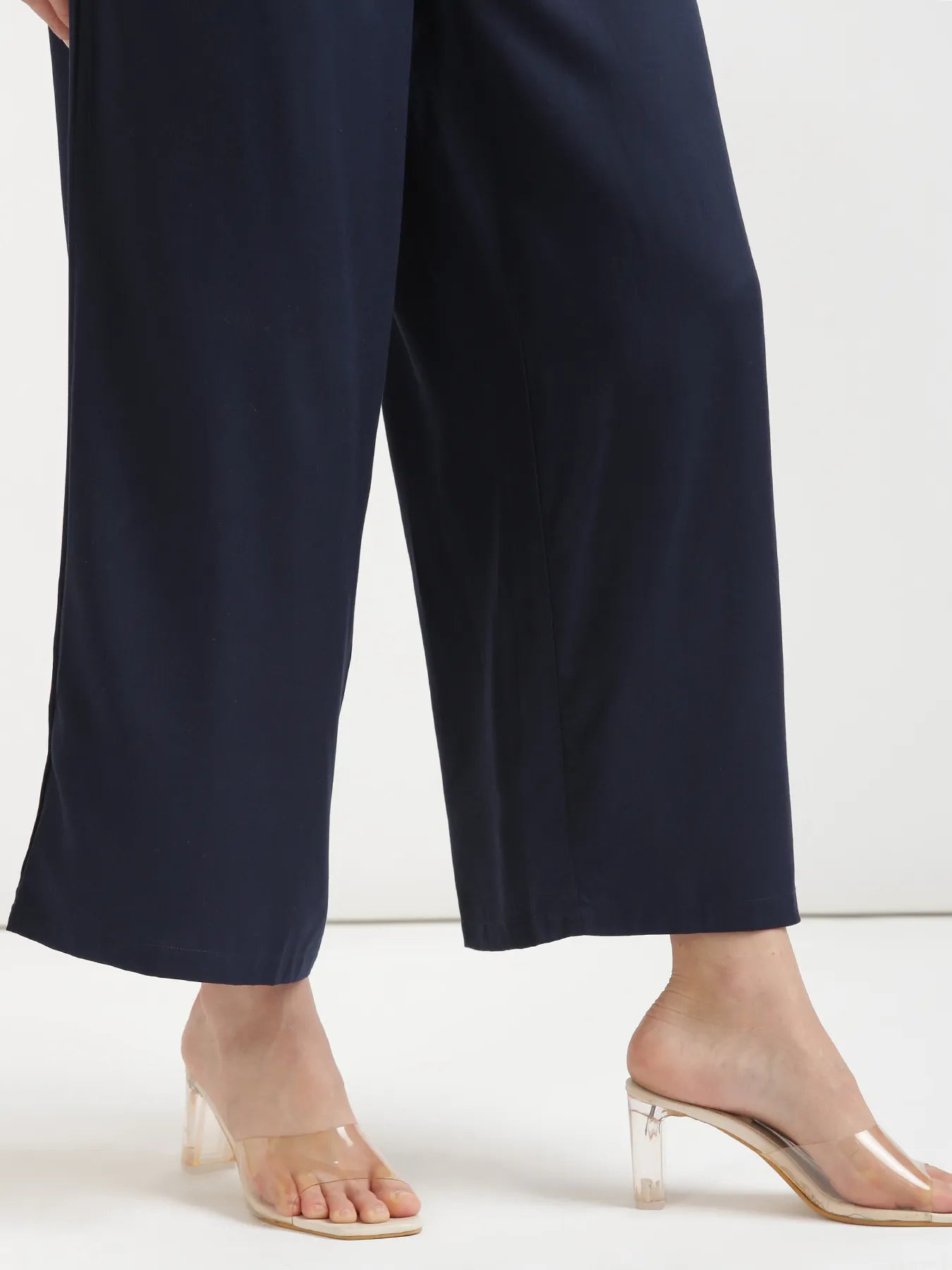Women Navy Blue Viscose Palazzo Pant