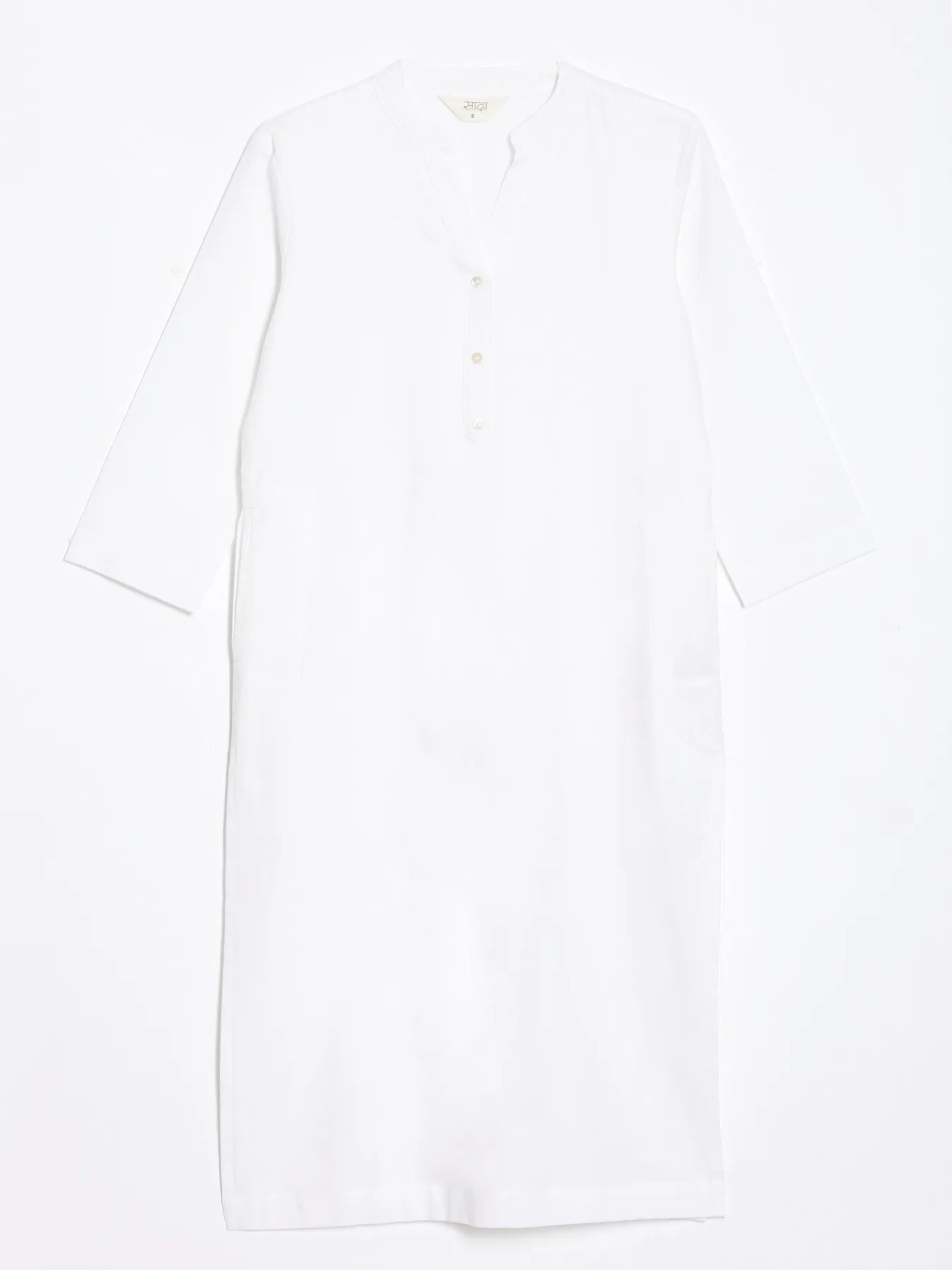 Women White Airy Linen Long Kurta
