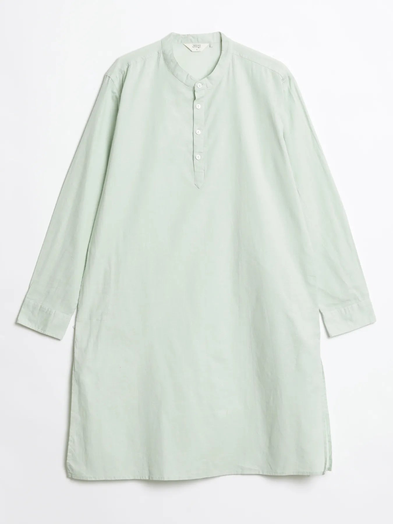 Men Mint Green Airy Linen Long Kurta
