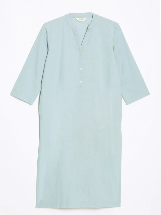 Women Sky Blue Airy Linen Long Kurta