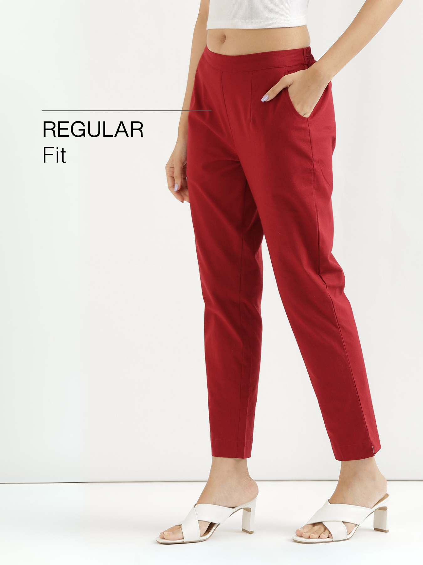 Maroon 100% Cotton - Everyday Pants