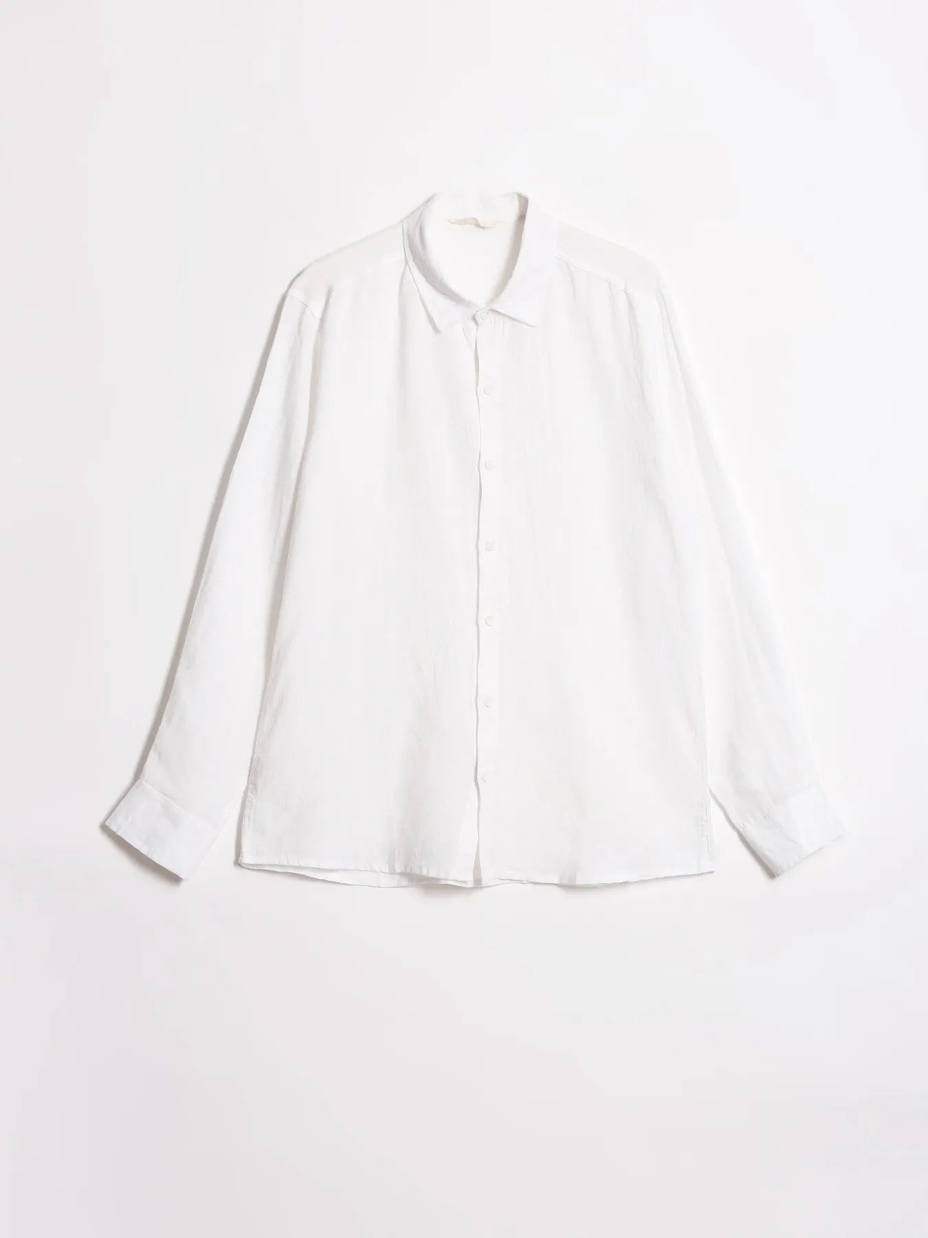 Men White Pure Linen Full Sleeve Shirt
