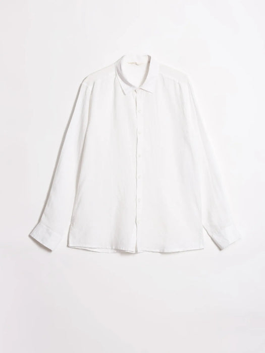 Men White Pure Linen Full Sleeve Shirt