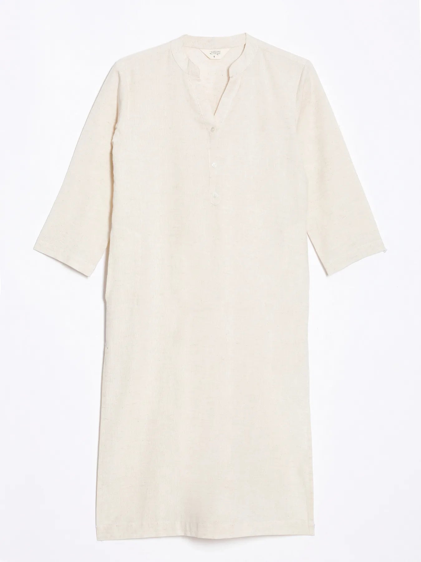 Women Ecru Airy Linen Long Kurta