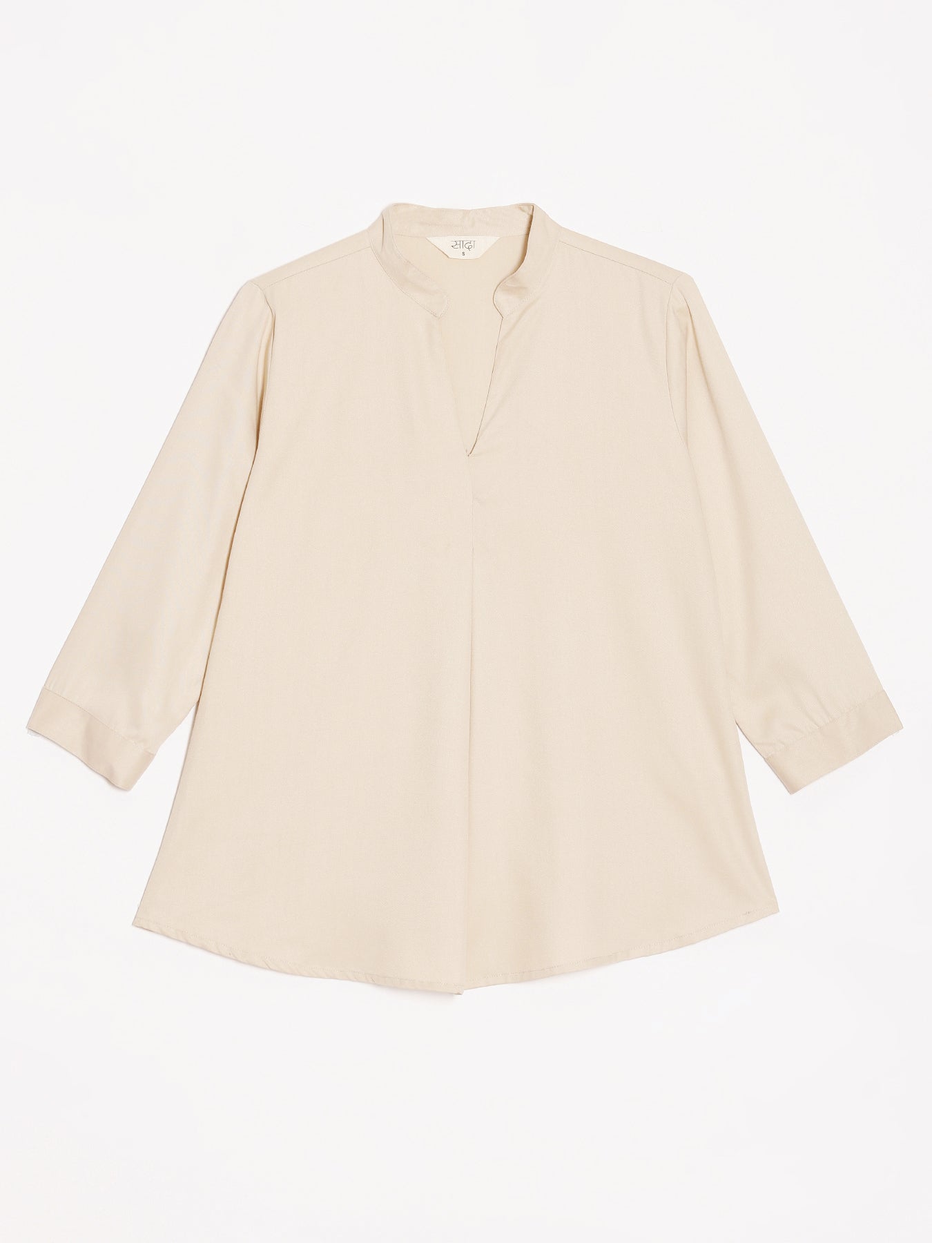 Beige Viscose Pleated Top