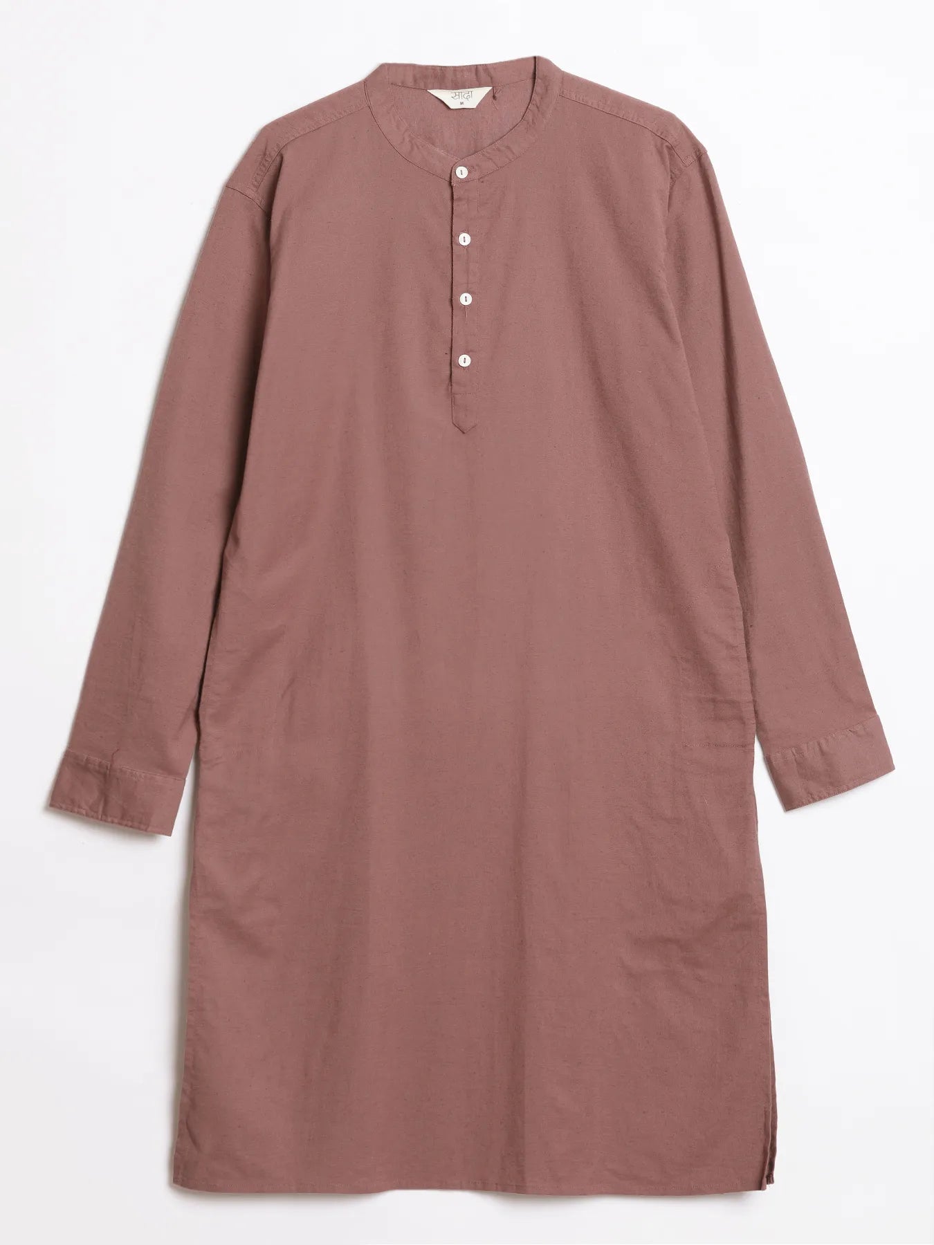 Men Rose Taupe Airy Linen Long Kurta