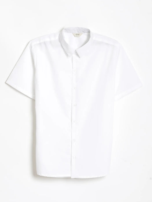 Men White Better Cotton Short Sleeve Shirt