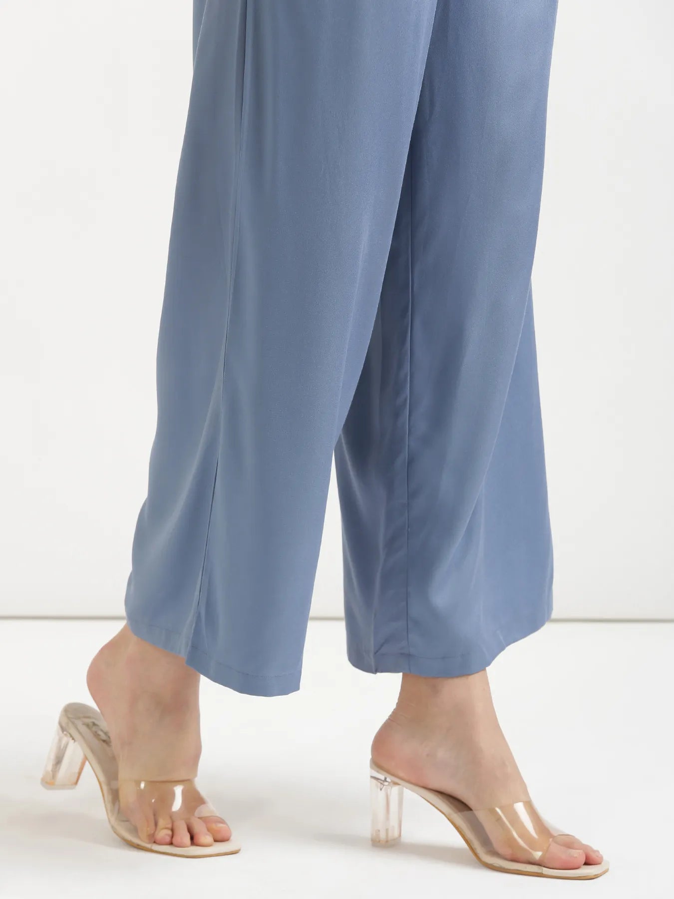 Women English Blue Viscose Palazzo Pant