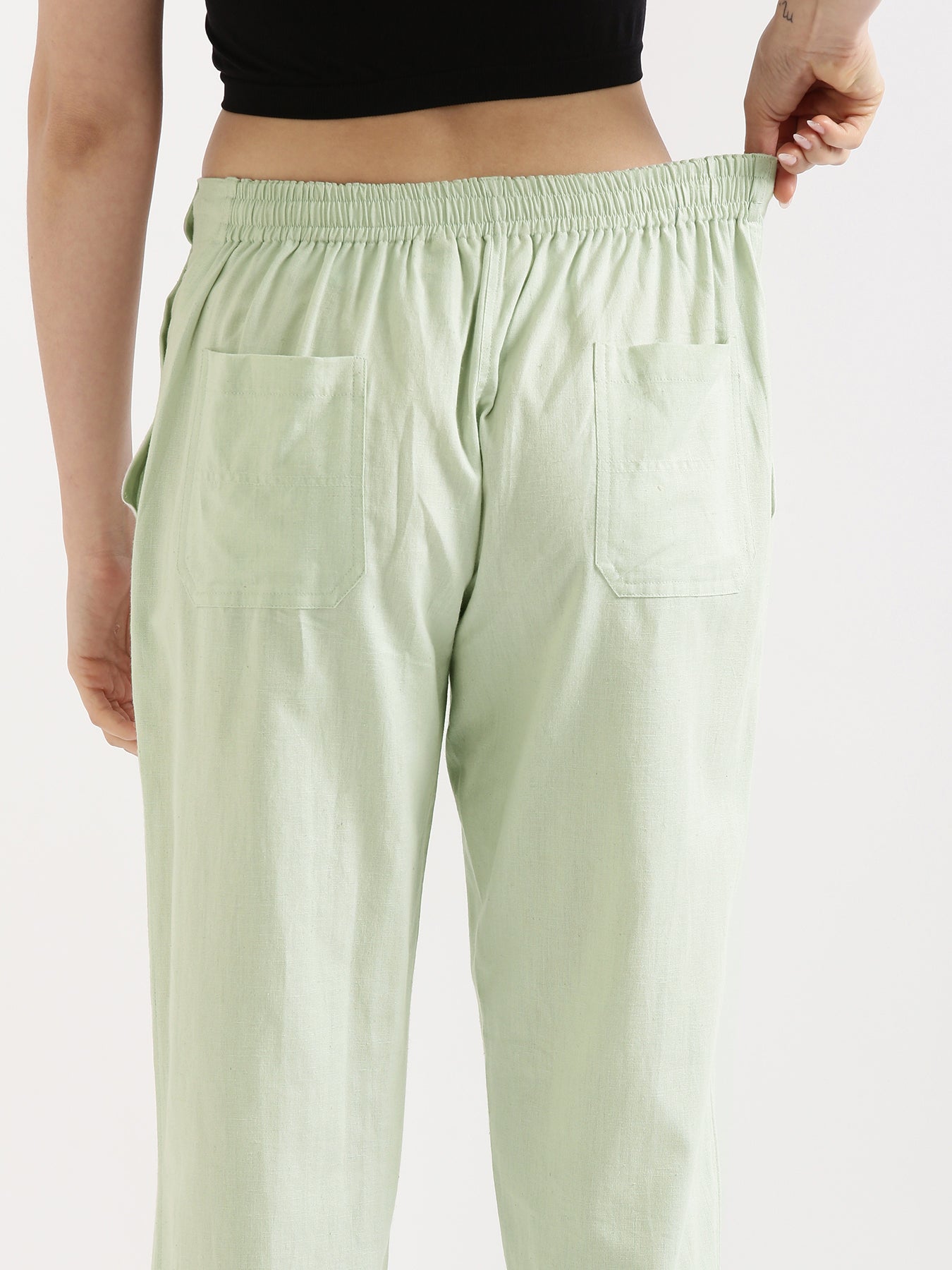 Mint Green Airy Linen Pants