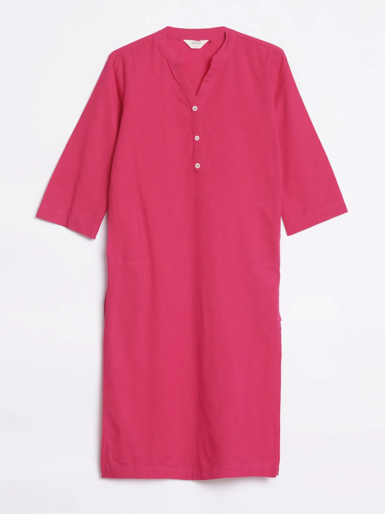 Women Hot Pink Airy Linen Long Kurta