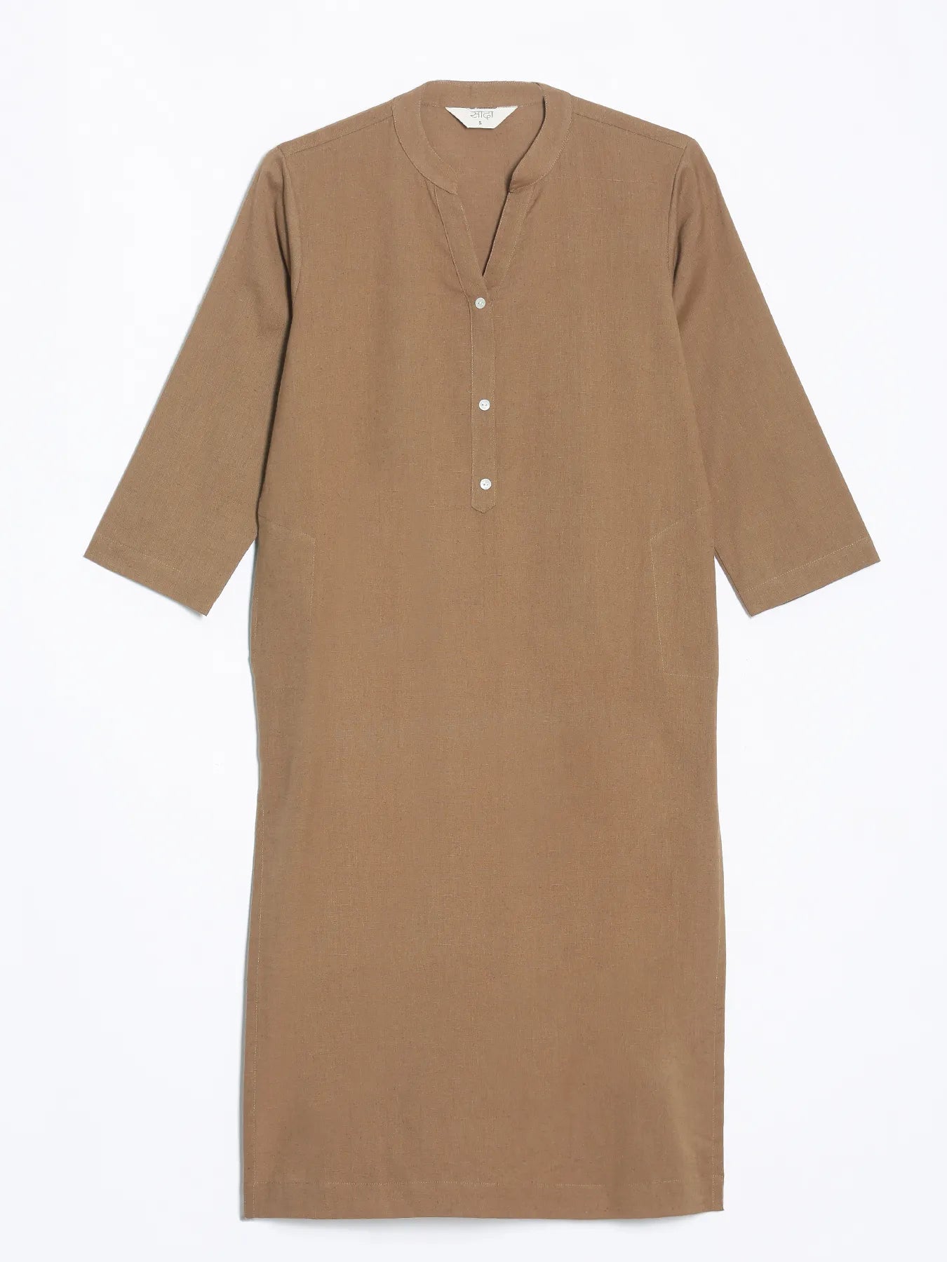 Women Coffee Brown Airy Linen Long Kurta