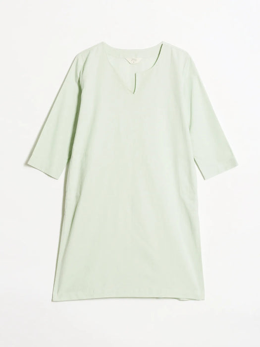 Women Mint Green Airy Linen Mid Thigh Length Kurta