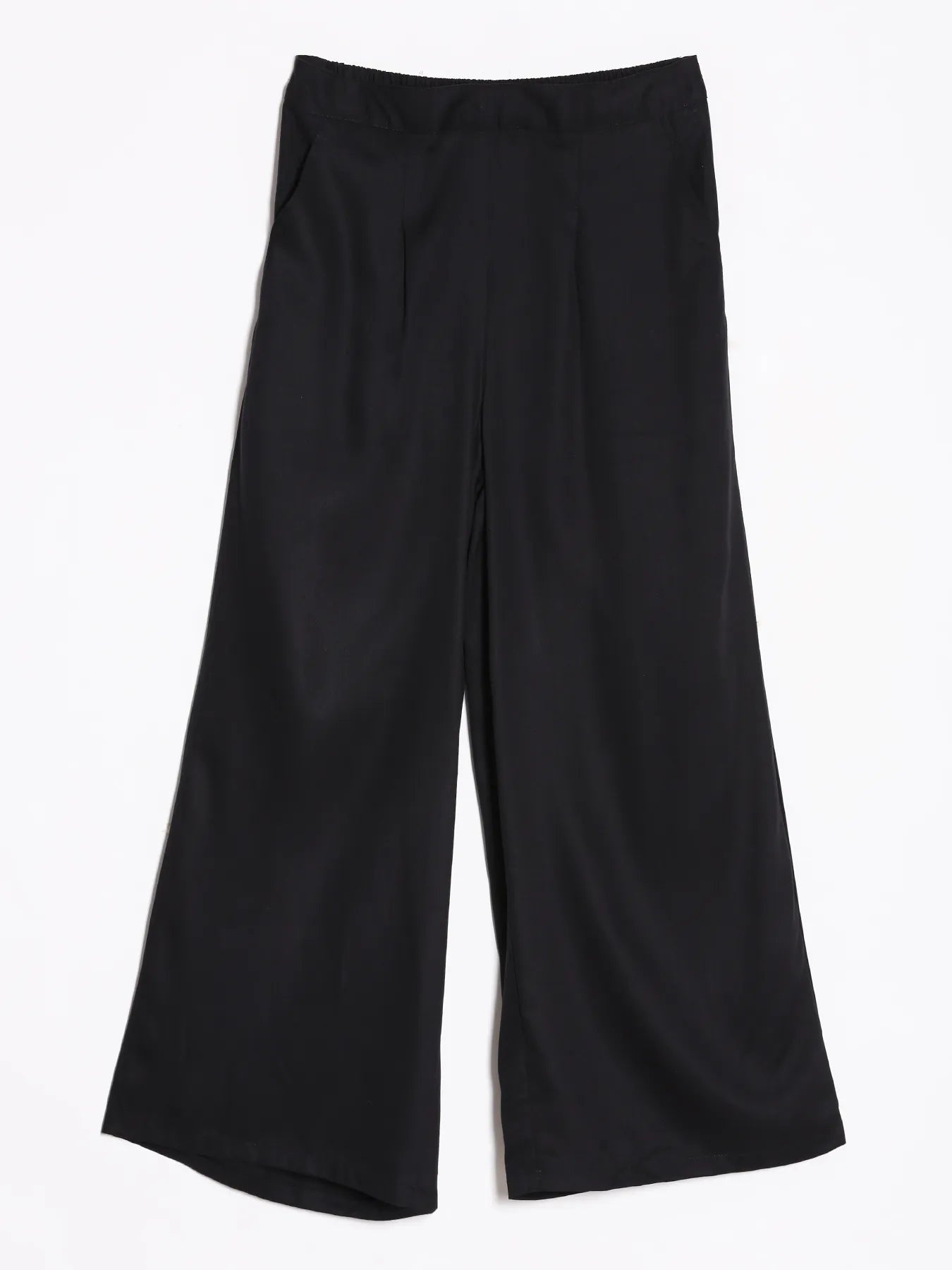 Women Black Viscose Palazzo Pant