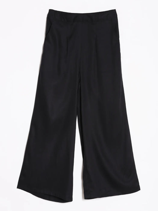 Women Black Viscose Palazzo Pant