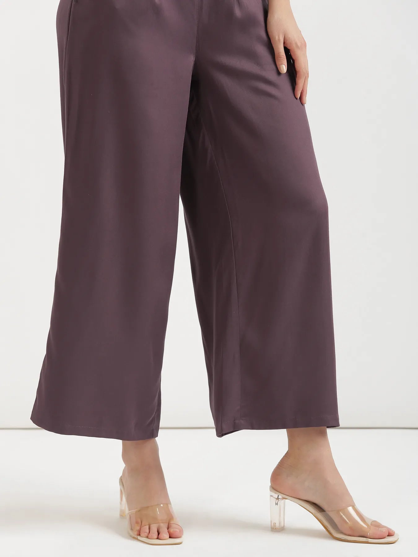 Women Brinjal Viscose Palazzo Pant