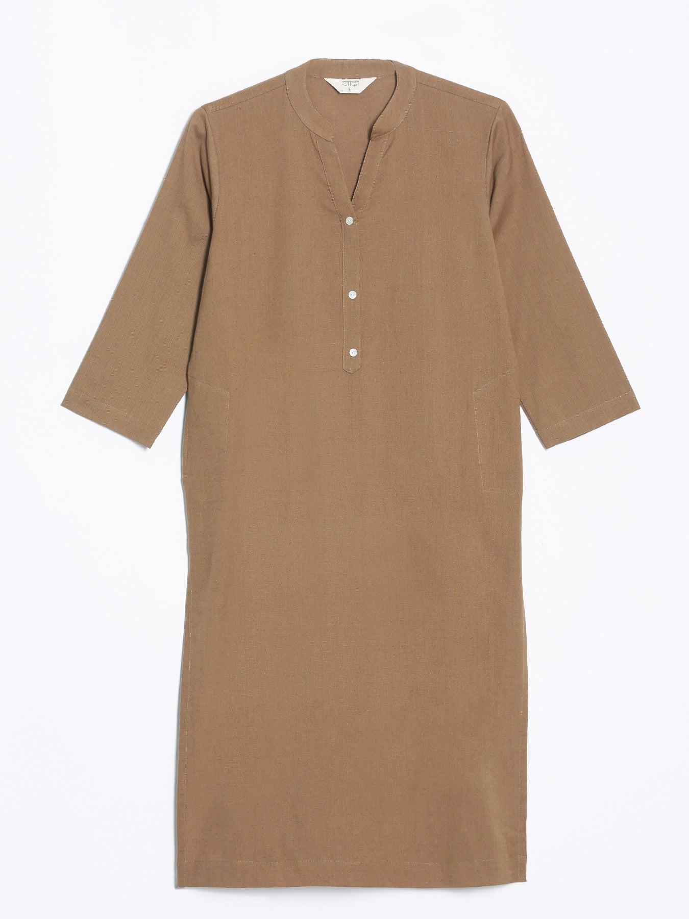 Coffee Brown Airy Linen Long Kurta