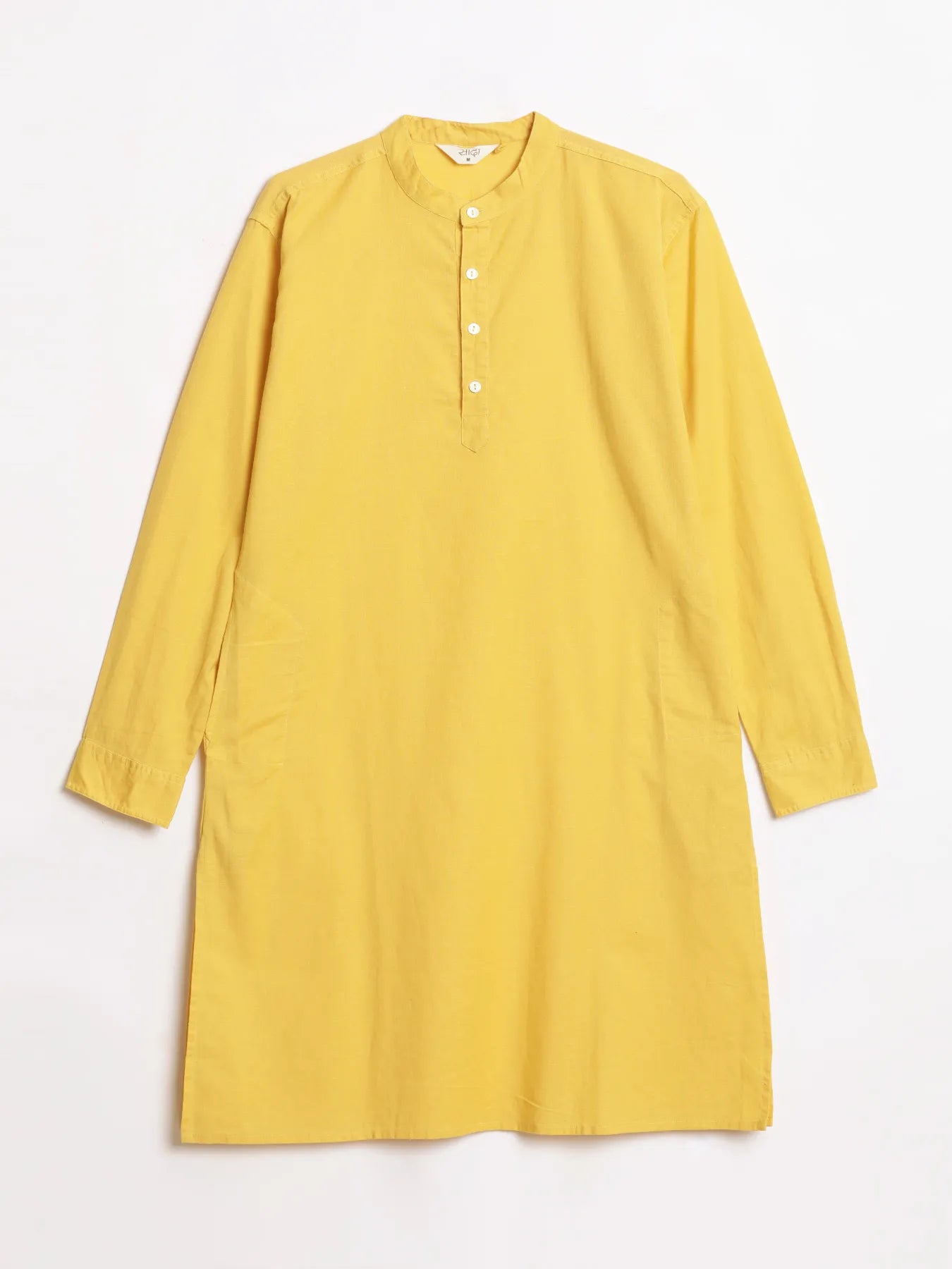 Men Yellow Airy Linen Long Kurta