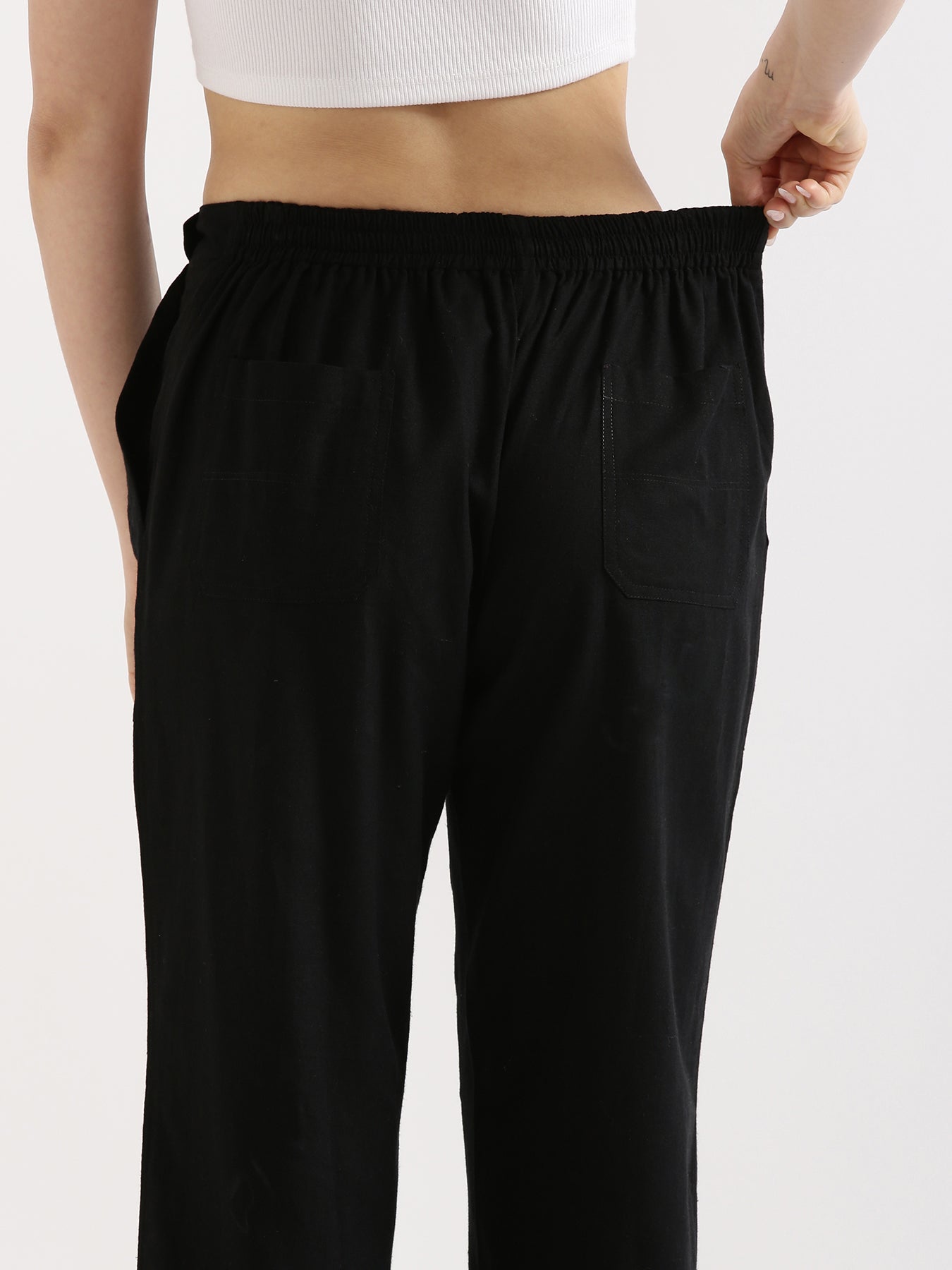 Black Airy Linen Pants