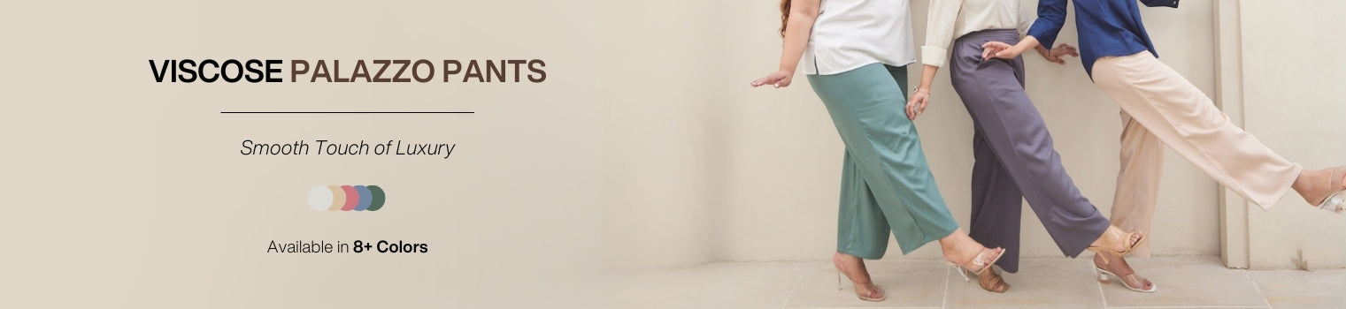 VISCOSE PALAZZO PANTS banner desktop