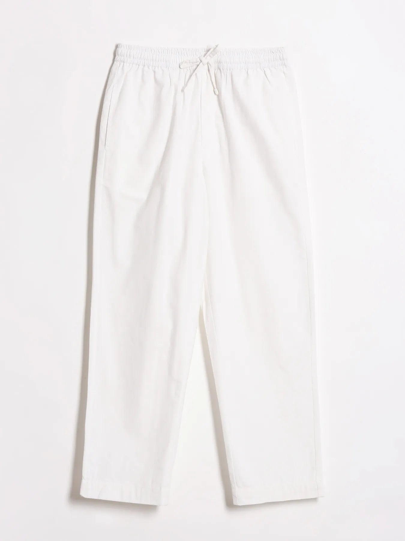 Women White Cotton Straight Pant