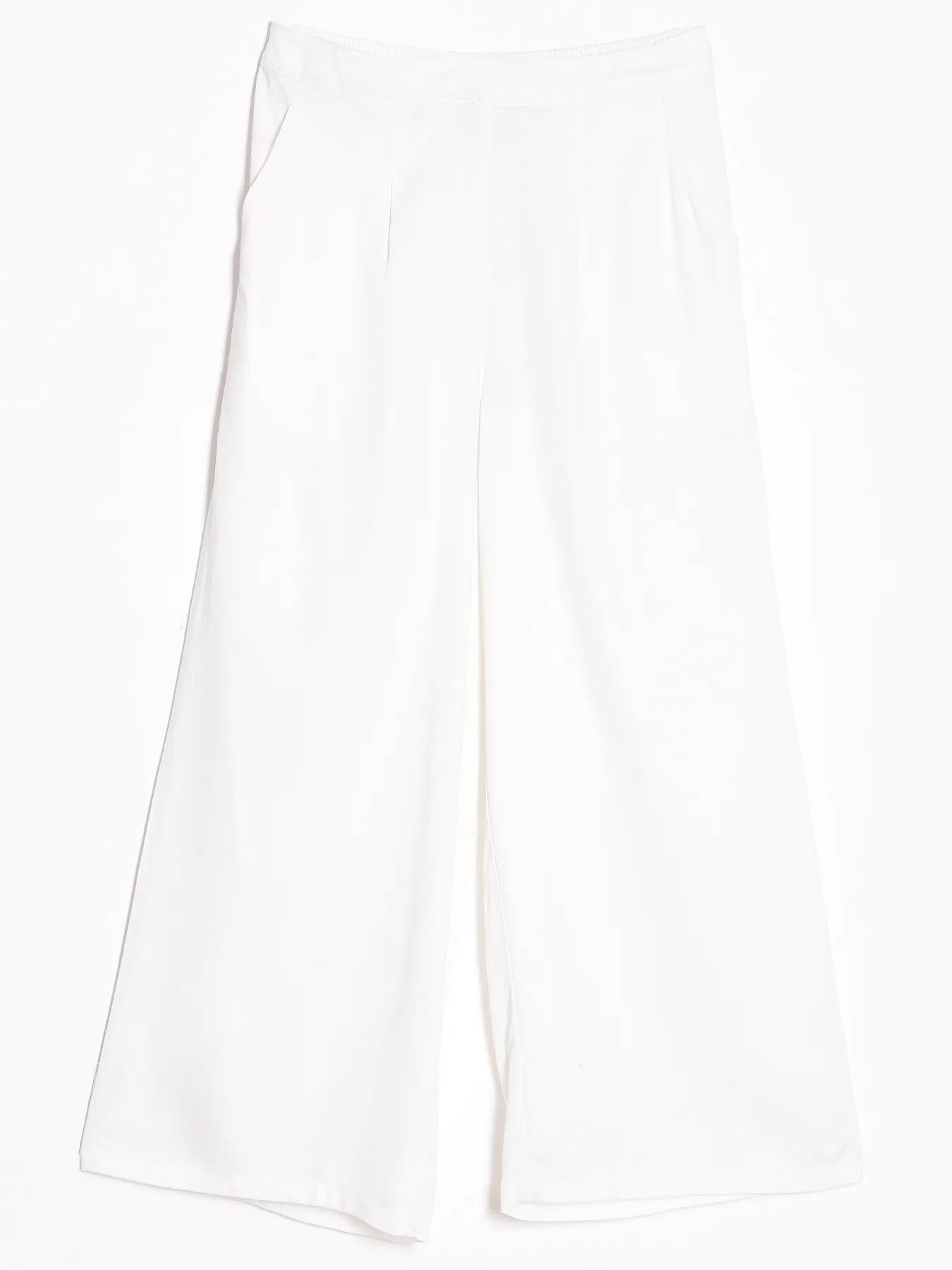Women White Viscose Palazzo Pant