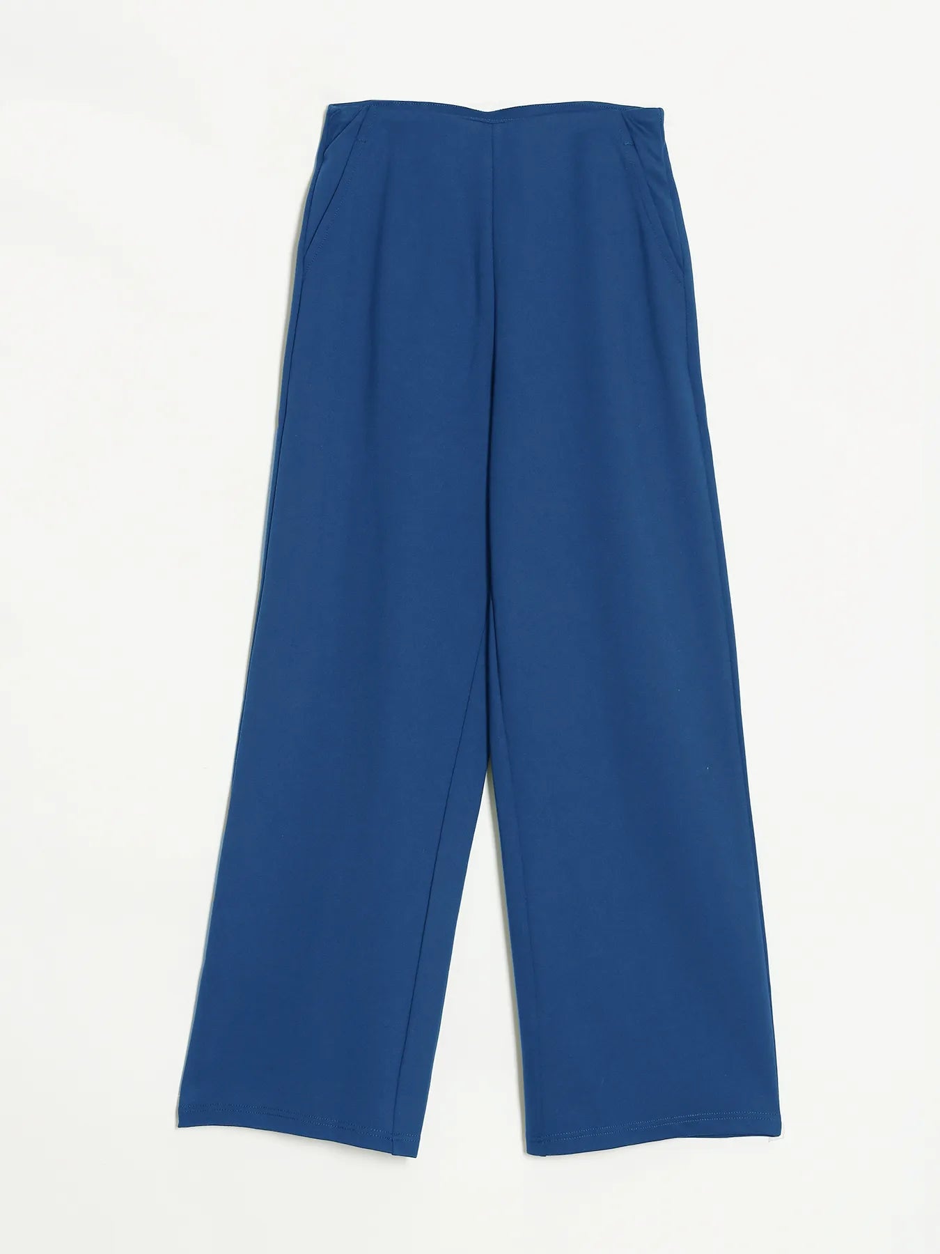 Women Royal Blue Wide Leg Pants