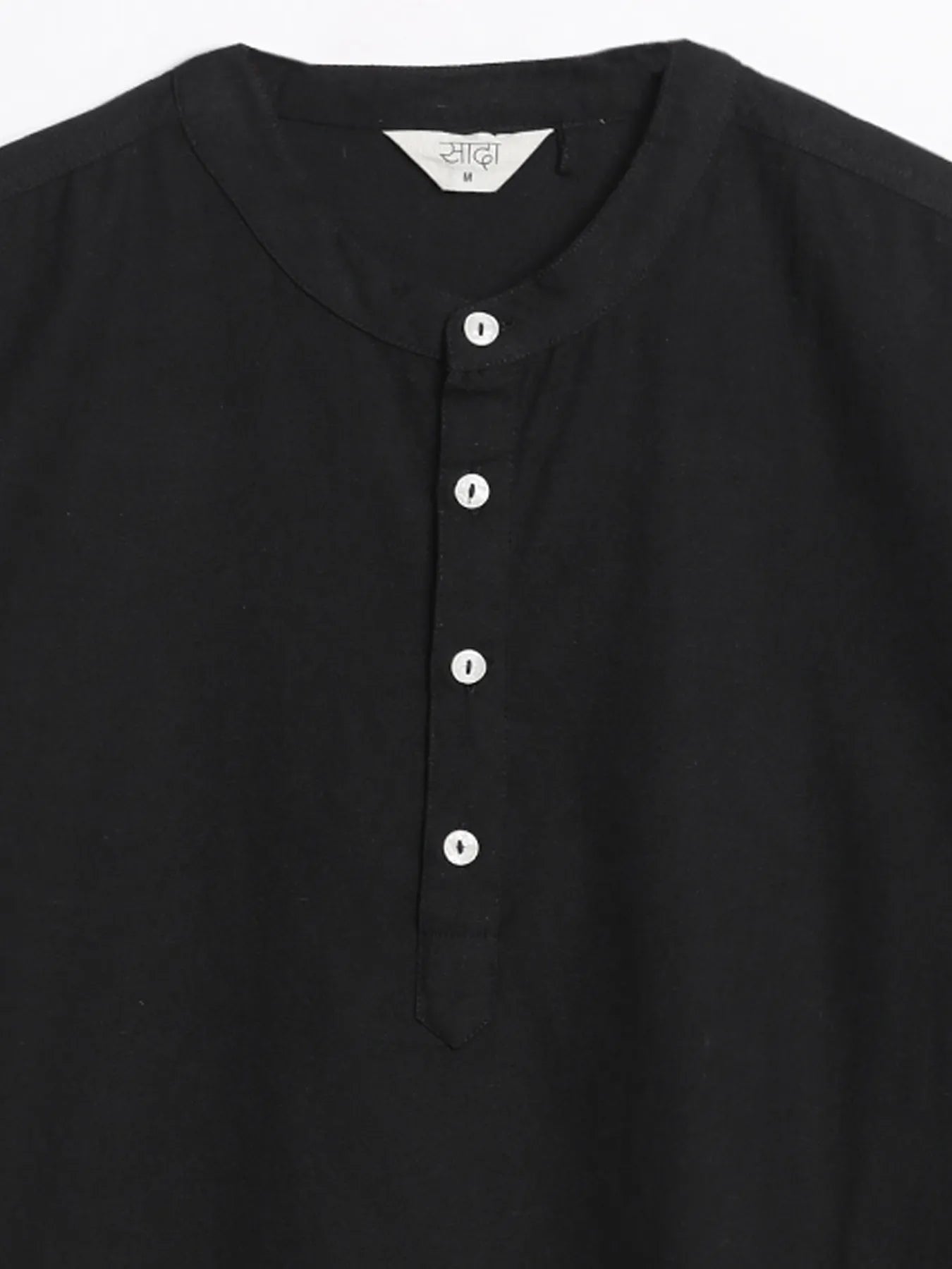 Men Black Airy Linen Long Kurta